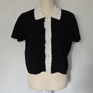 Laundry by Shelli Segal Black Top with White Trim